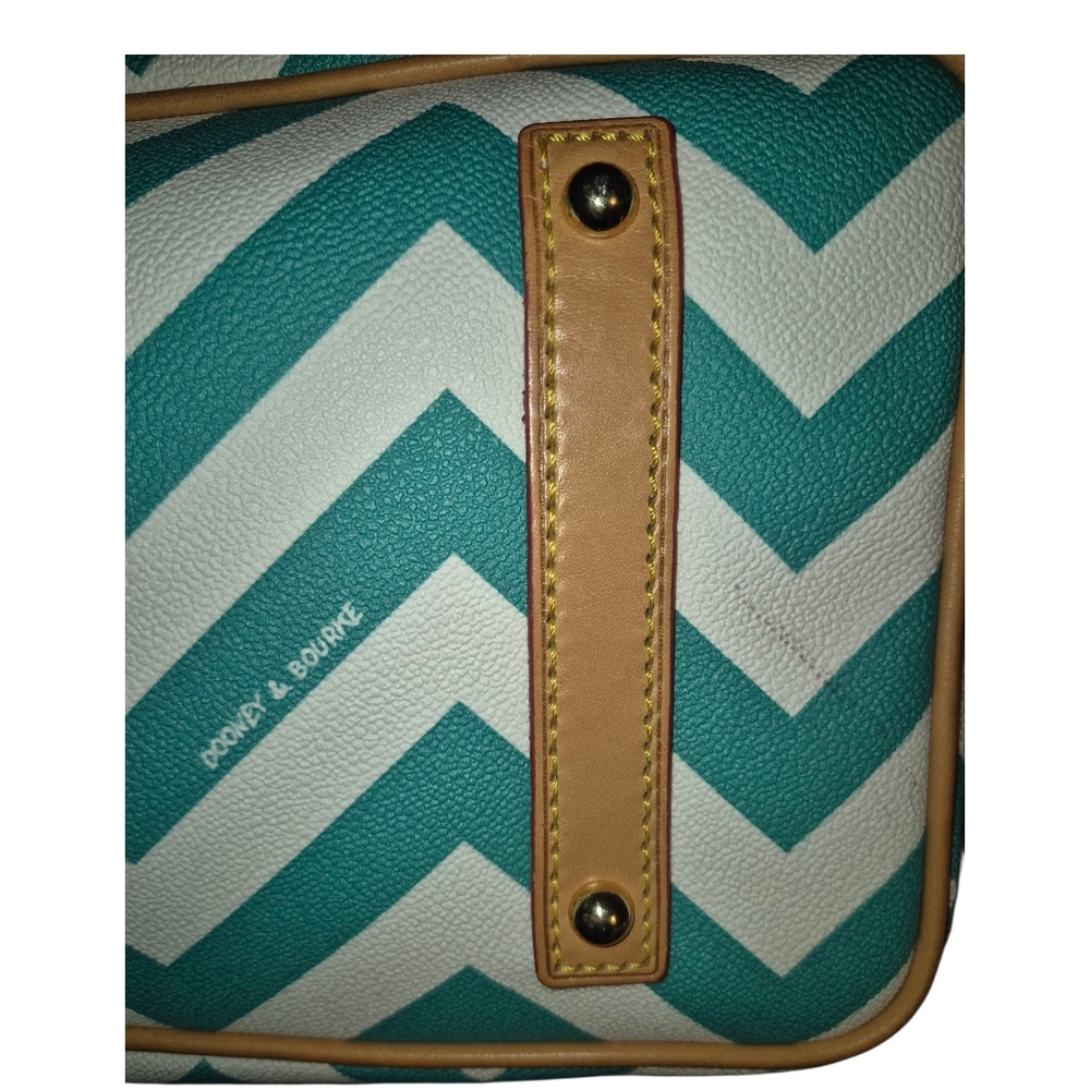 Dooney & Bourke Chevron Tote - Teal and Tan - Picture 9 of 16